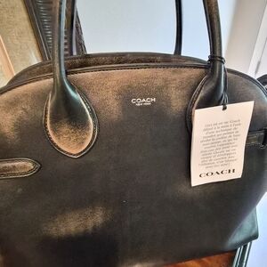 Coach Soft Empire Black Brown Large Loved Leather Carryall Bag 40